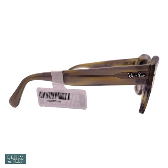 NEW Ray-Ban State Street Square Acetate Sunglasses Polished Striped Green Grey main image 6